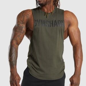 Gymshark IMPACT DROP ARM TANK       Olive Green/Slim Fit